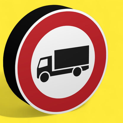 Verbot für LKWs - Verkehrszeichen / Verkehrsschild / Warnzeichen Auto LED Lampe - Leuchtbox