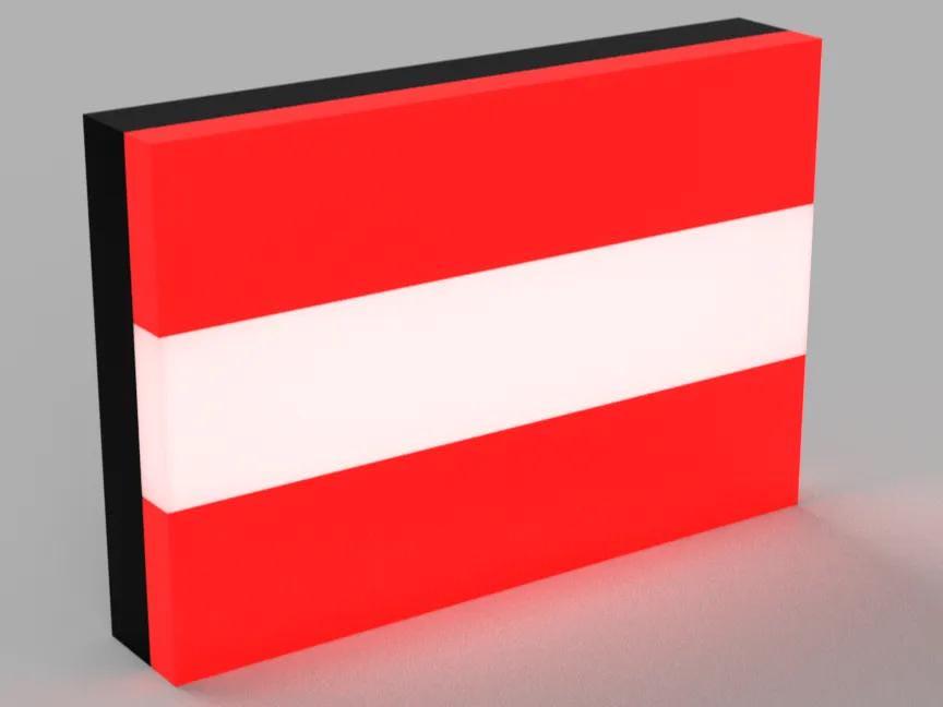 Flagge Österreich LED Lampe - Leuchtbox