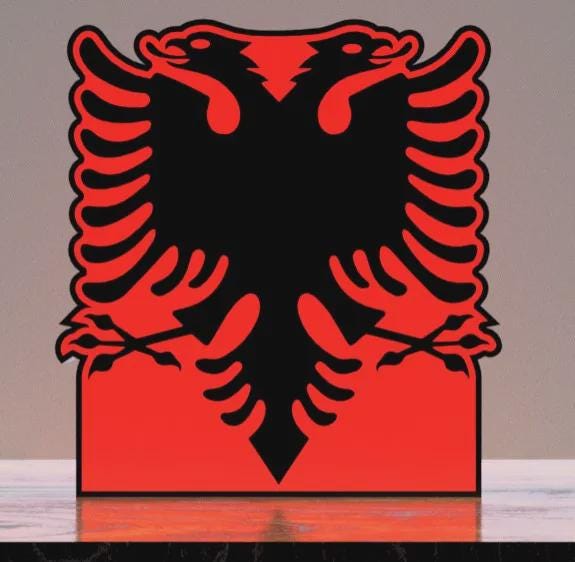 Flagge Albanien LED Lampe - Leuchtbox