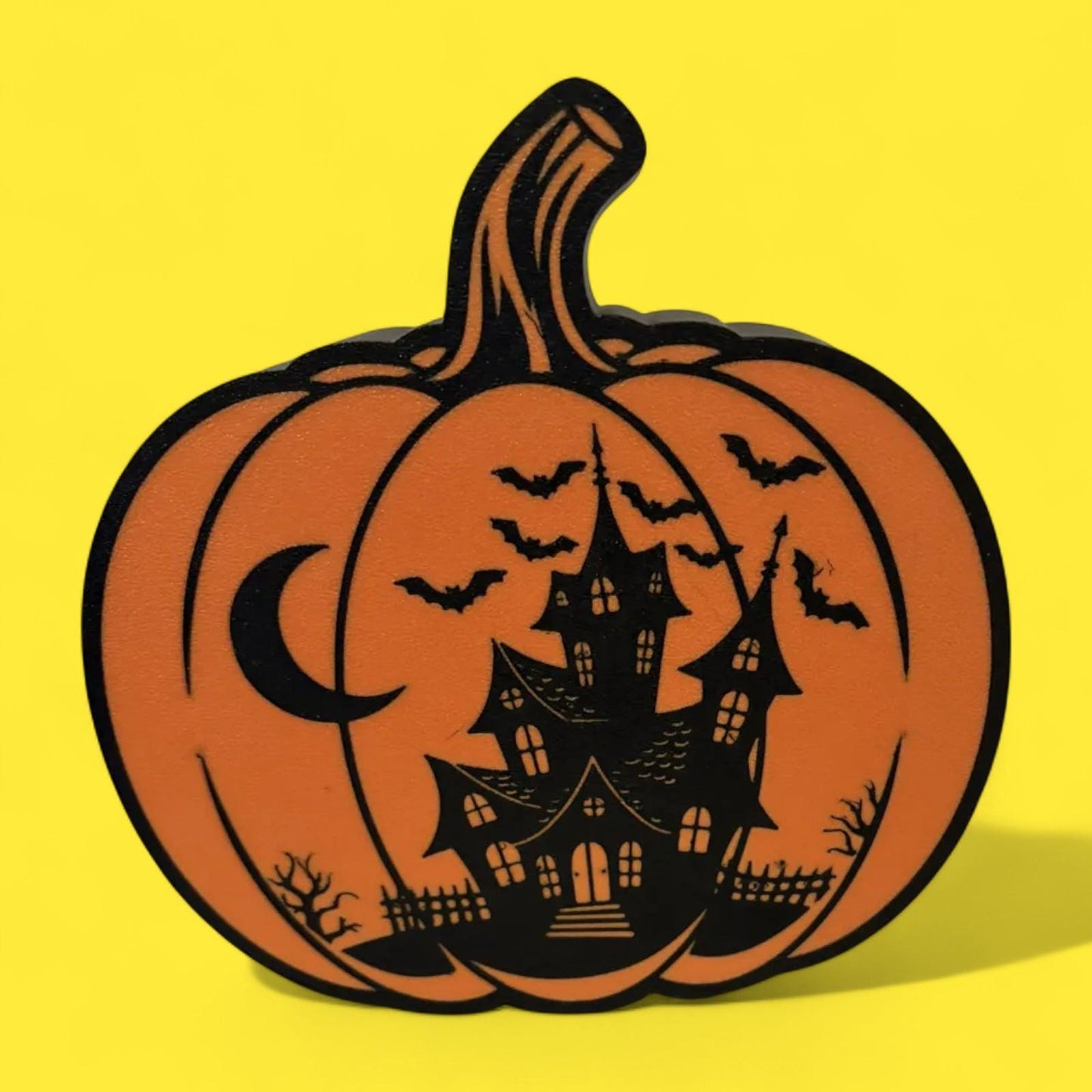 Halloween Kürbis Grusel-Schloss LED Lampe - Leuchtbox