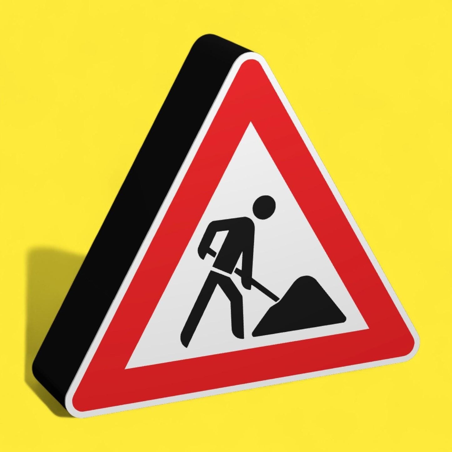 Arbeitsstelle / Baustelle - Verkehrszeichen / Verkehrsschild / Warnzeichen Auto LED Lampe - Leuchtbox