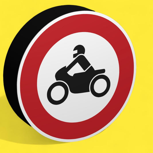 Verbot für Motorräder - Verkehrszeichen / Verkehrsschild / Warnzeichen Auto LED Lampe - Leuchtbox