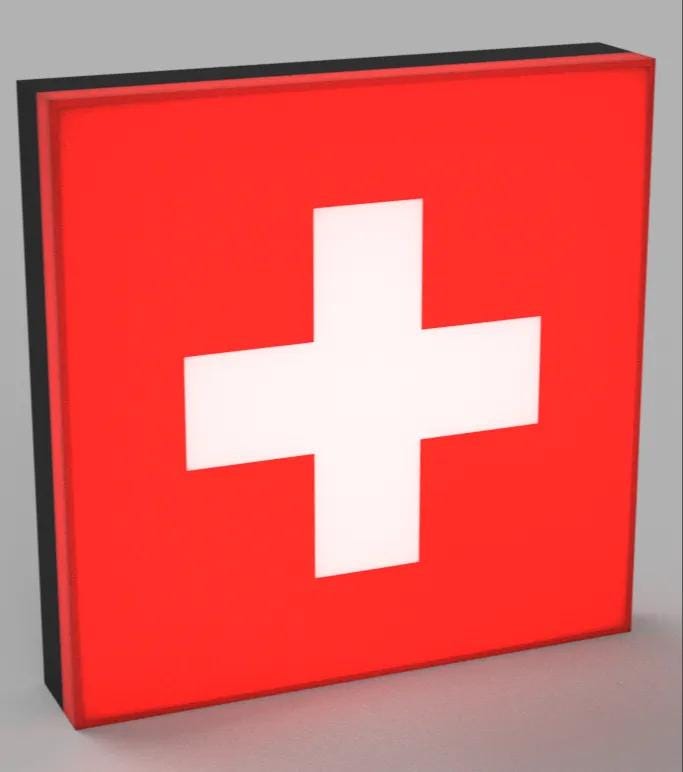 Flagge Schweiz LED Lampe - Leuchtbox