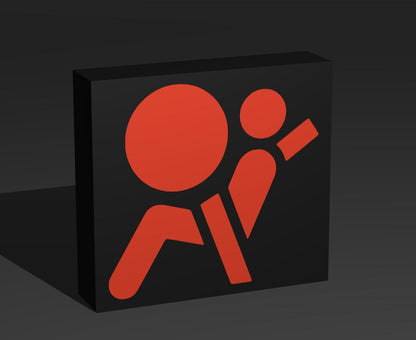 Warnleuchte Airbag Rot Auto LED Lampe - Leuchtbox