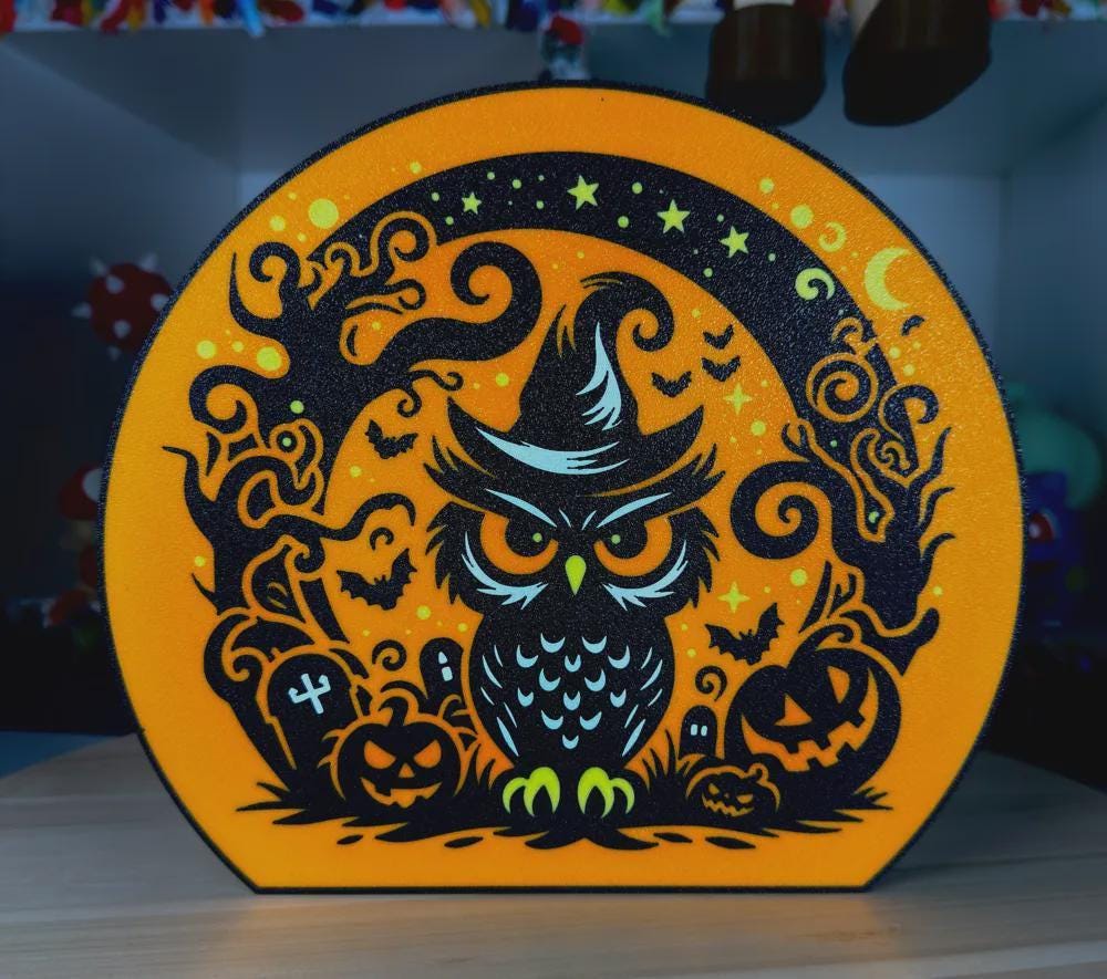 Halloween Gruselige Eule Lampe