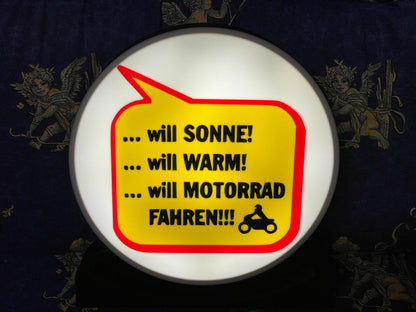 Motorrad Moped Will Sonne Will Warm Lampe