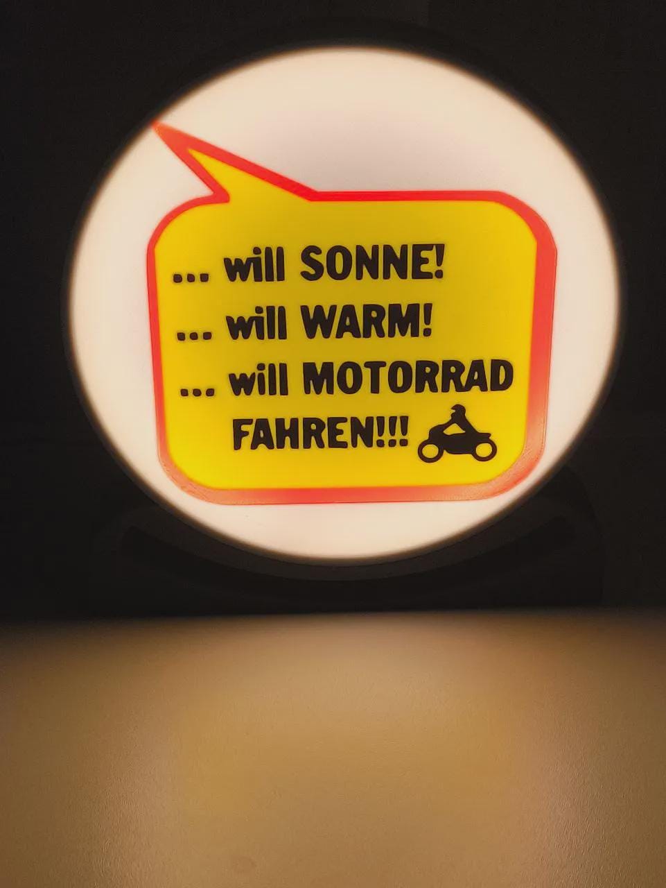 Motorrad Moped Will Sonne Will Warm Lampe