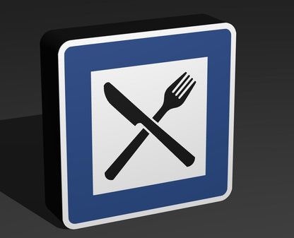 Autobahngasthaus - Verkehrszeichen / Verkehrsschild / Warnzeichen Auto LED Lampe - Leuchtbox