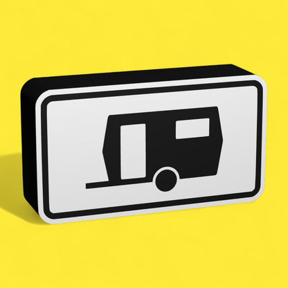 Wohnwagen - Verkehrszeichen / Verkehrsschild / Warnzeichen Auto LED Lampe - Leuchtbox