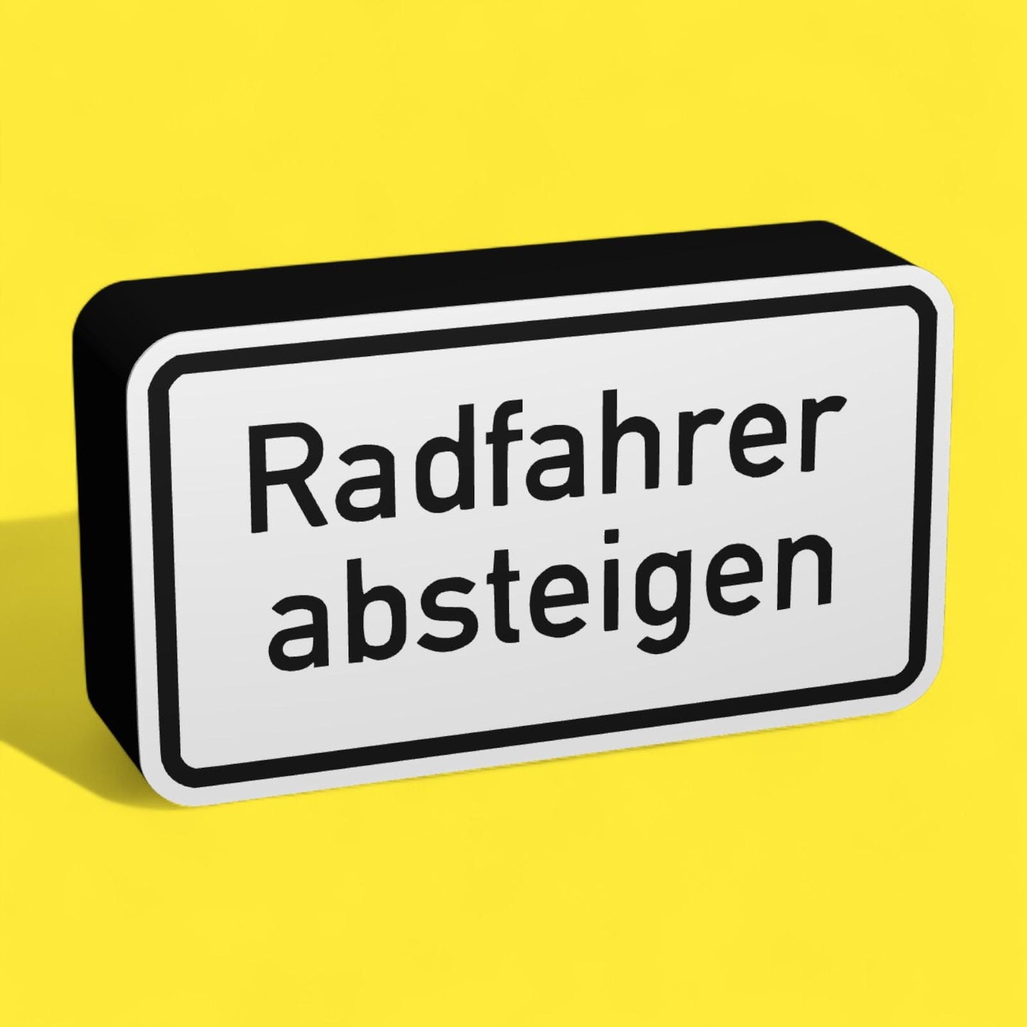 Radfahrer absteigen - Verkehrszeichen / Verkehrsschild / Warnzeichen Auto LED Lampe - Leuchtbox