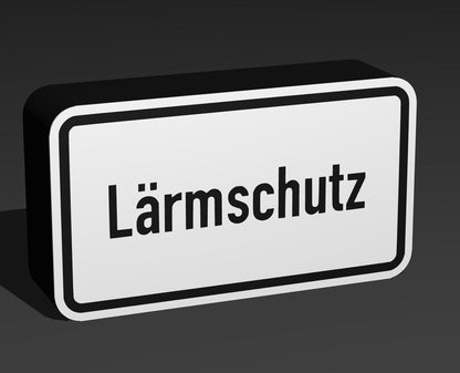 Lärmschutz - Verkehrszeichen / Verkehrsschild / Warnzeichen Auto LED Lampe - Leuchtbox