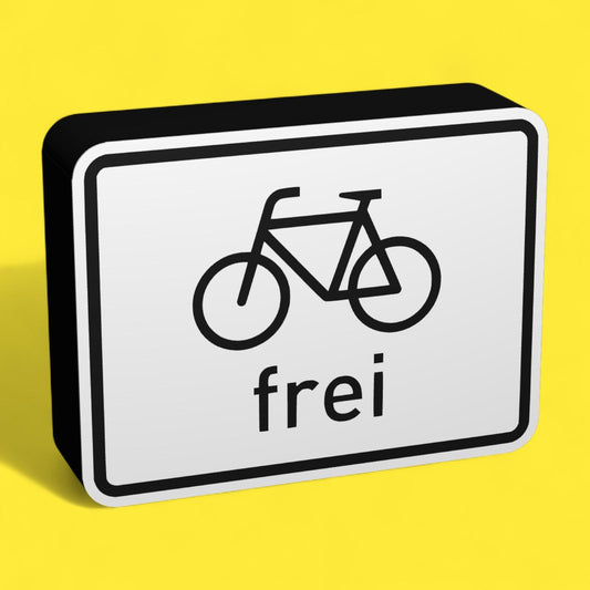 Radfahrer frei - Verkehrszeichen / Verkehrsschild / Warnzeichen Auto LED Lampe - Leuchtbox