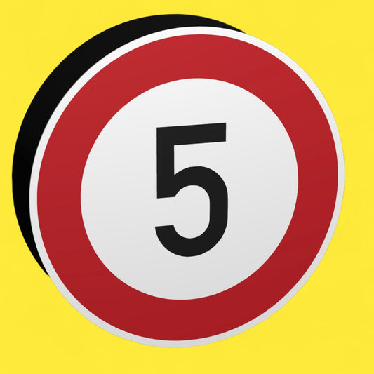 5 KMH Geschwindigkeitsbegrenzung - Verkehrszeichen / Verkehrsschild / Warnzeichen Auto LED Lampe - Leuchtbox