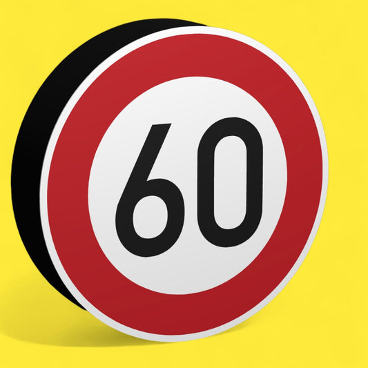 60 KMH Geschwindigkeitsbegrenzung - Verkehrszeichen / Verkehrsschild / Warnzeichen Auto LED Lampe - Leuchtbox