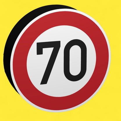 70 KMH Geschwindigkeitsbegrenzung - Verkehrszeichen / Verkehrsschild / Warnzeichen Auto LED Lampe - Leuchtbox