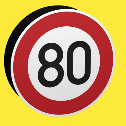 80 KMH Geschwindigkeitsbegrenzung - Verkehrszeichen / Verkehrsschild / Warnzeichen Auto LED Lampe - Leuchtbox