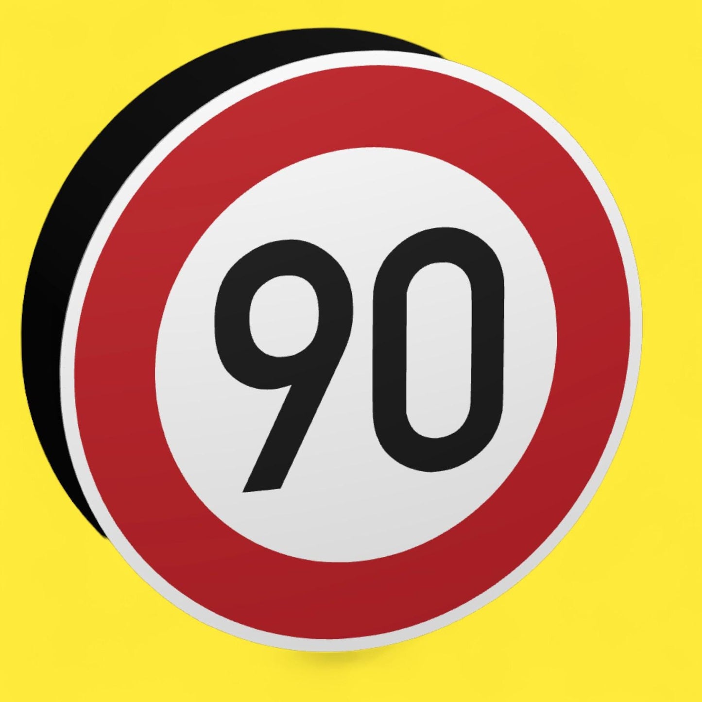 90 KMH Geschwindigkeitsbegrenzung - Verkehrszeichen / Verkehrsschild / Warnzeichen Auto LED Lampe - Leuchtbox