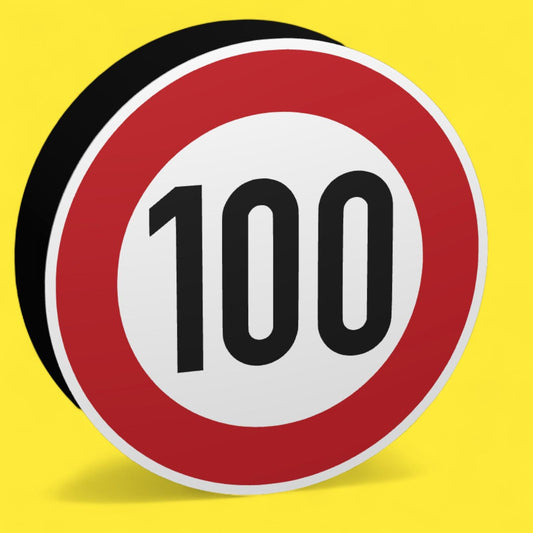 100 KMH Geschwindigkeitsbegrenzung - Verkehrszeichen / Verkehrsschild / Warnzeichen Auto LED Lampe - Leuchtbox