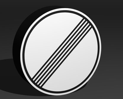 Unbegrenzt Geschwindigkeitsbegrenzung - Verkehrszeichen / Verkehrsschild / Warnzeichen Auto LED Lampe - Leuchtbox