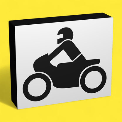 Sinnbild Motorrad - Verkehrszeichen / Verkehrsschild / Warnzeichen Auto LED Lampe - Leuchtbox