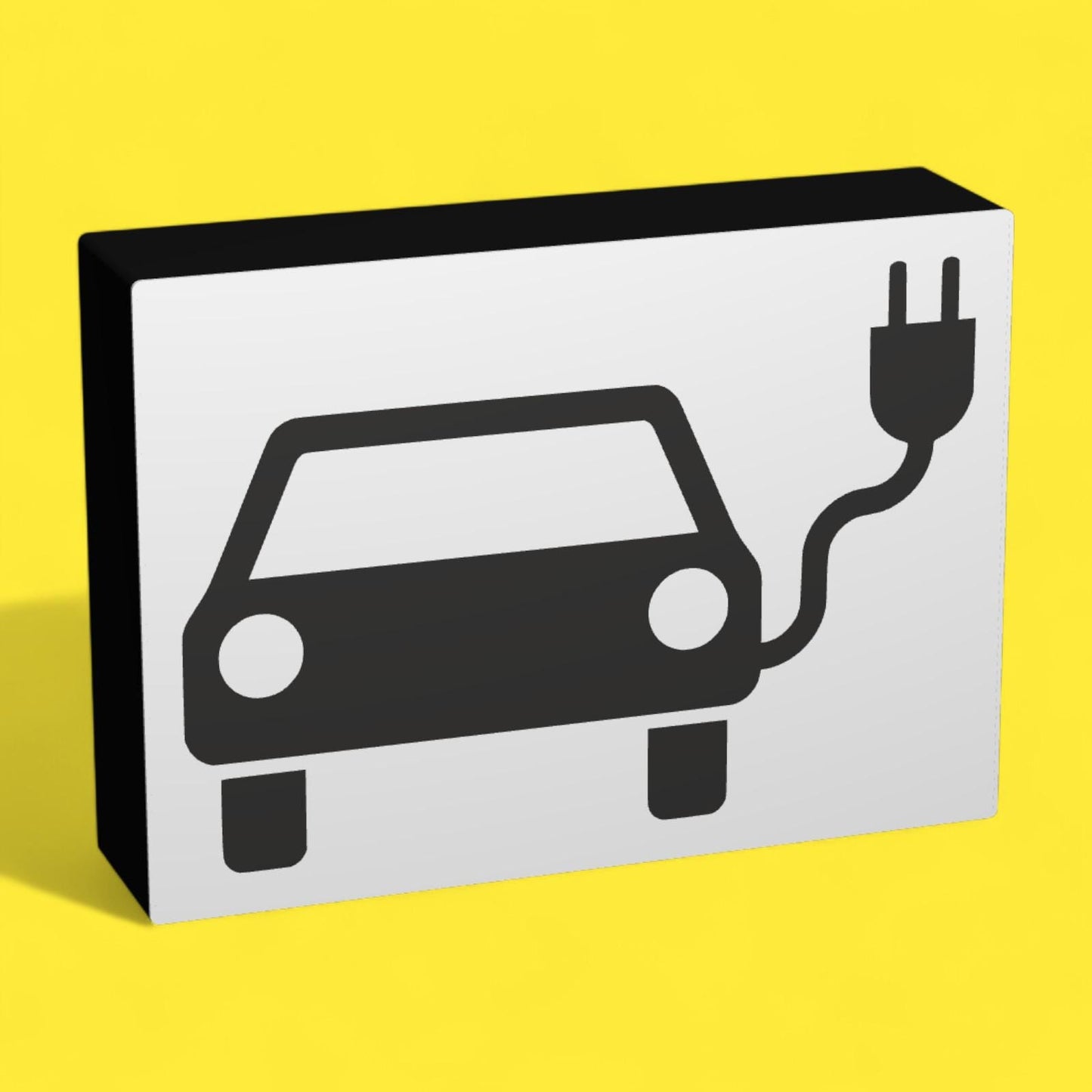 Sinnbild E-Auto - Verkehrszeichen / Verkehrsschild / Warnzeichen Auto LED Lampe - Leuchtbox