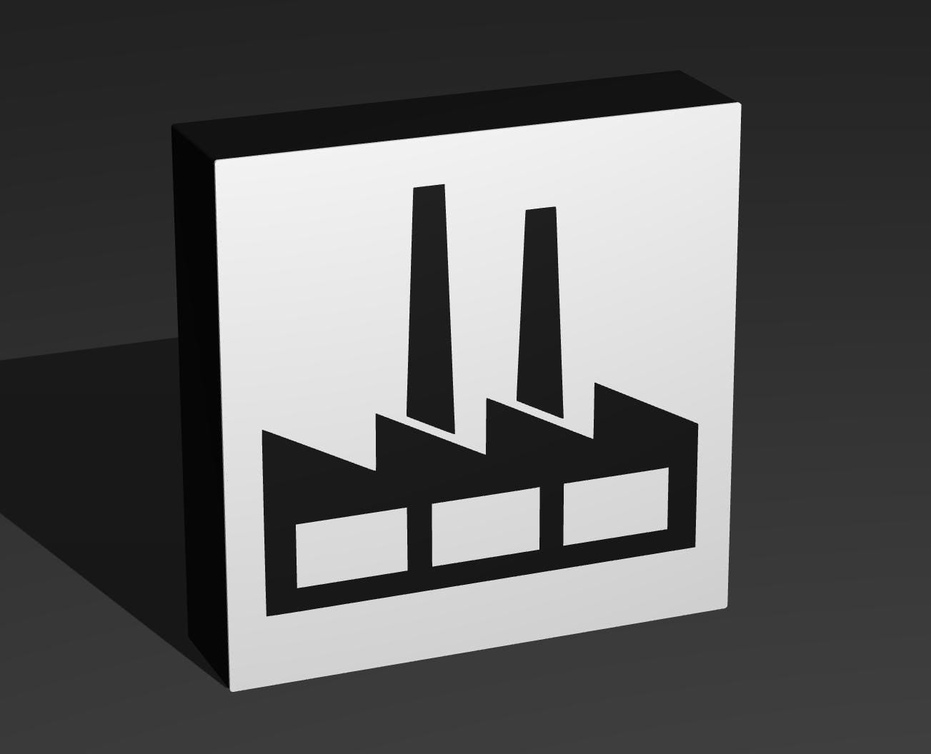 Industriegebiet - Verkehrszeichen / Verkehrsschild / Warnzeichen Auto LED Lampe - Leuchtbox