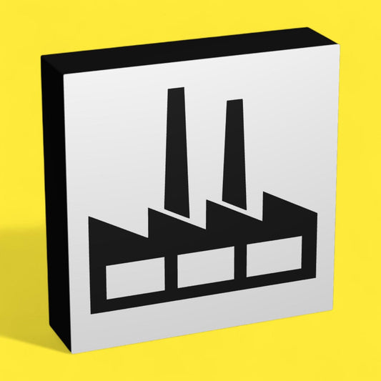 Industriegebiet - Verkehrszeichen / Verkehrsschild / Warnzeichen Auto LED Lampe - Leuchtbox