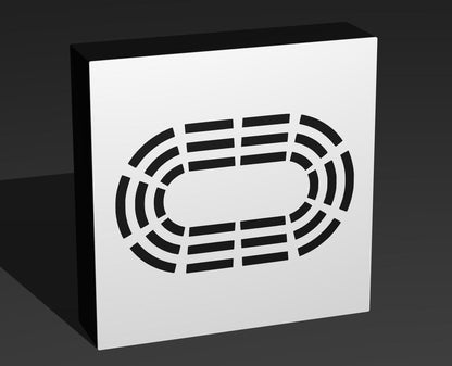 Stadion / Fußballstadion - Verkehrszeichen / Verkehrsschild / Warnzeichen Auto LED Lampe - Leuchtbox