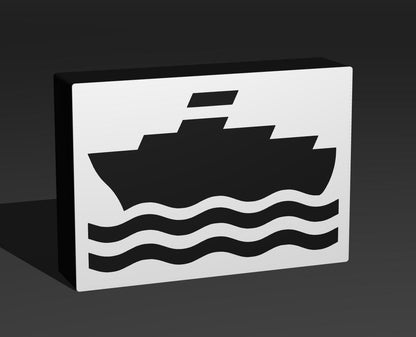 Fähre - Verkehrszeichen / Verkehrsschild / Warnzeichen Auto LED Lampe - Leuchtbox