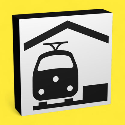 Bahnnof - Verkehrszeichen / Verkehrsschild / Warnzeichen Auto LED Lampe - Leuchtbox