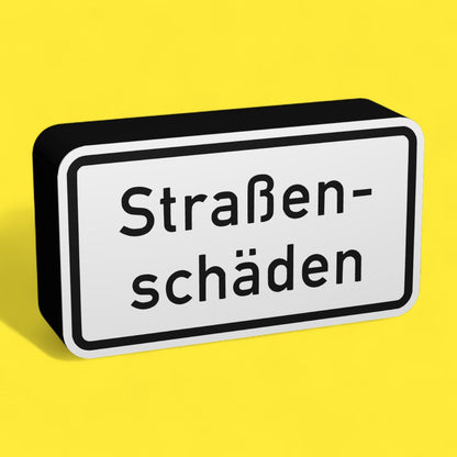 Straßenschäden - Verkehrszeichen / Verkehrsschild / Warnzeichen Auto LED Lampe - Leuchtbox