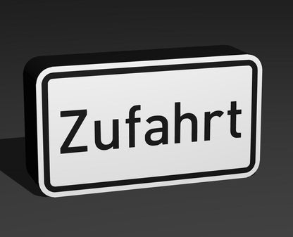 Zufahrt - Verkehrszeichen / Verkehrsschild / Warnzeichen Auto LED Lampe - Leuchtbox