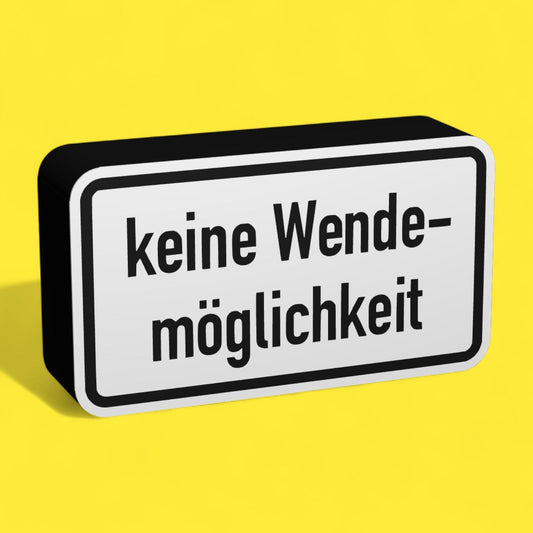 Keine Wendemöglichkeit - Verkehrszeichen / Verkehrsschild / Warnzeichen Auto LED Lampe - Leuchtbox