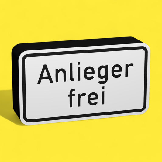 Anlieger frei - Verkehrszeichen / Verkehrsschild / Warnzeichen Auto LED Lampe - Leuchtbox