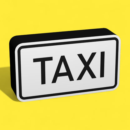 Taxi - Verkehrszeichen / Verkehrsschild / Warnzeichen Auto LED Lampe - Leuchtbox