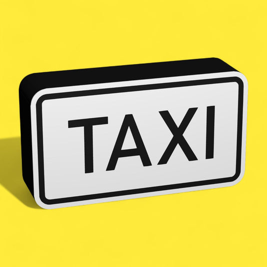 Taxi - Verkehrszeichen / Verkehrsschild / Warnzeichen Auto LED Lampe - Leuchtbox