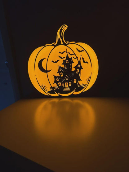 Halloween Kürbis Grusel-Schloss Lampe
