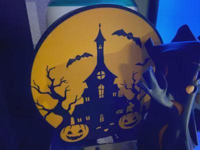 Halloween Grusel-Schloss Lampe
