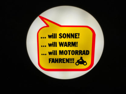 Motorrad Moped Will Sonne Will Warm Lampe