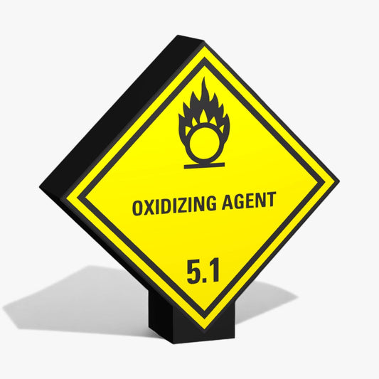 Oxidizing Kennzeichnung von Gefahrenstoffen Klasse 5.1 ADR-Warntafel Lampe