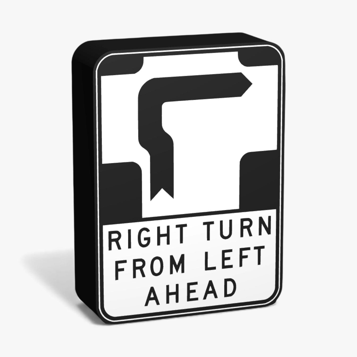 Right Turn from Left Ahead Australian Road Sign Lampe