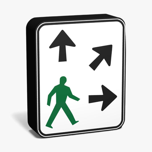 Pedestrians may Cross Diagonally Australian Road Sign Lampe