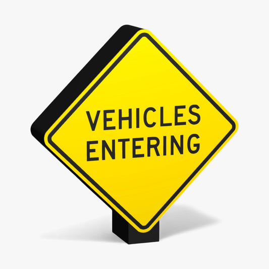 Vehicles Entering Australian Road Sign Lampe