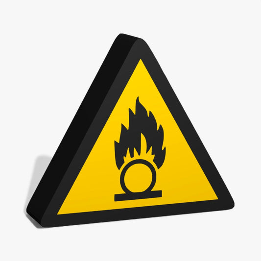 Warnung vor brandfoerdernden Stoffen Warnzeichen ASR-Zeichen Lampe