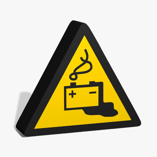 Warnung vor Gefahren durch das Aufladen von Batterien Warnzeichen ASR-Zeichen Lampe