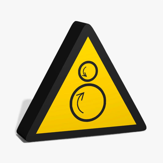 Warnung vor gegenlaeufiger Rollen Warnzeichen ASR-Zeichen Lampe