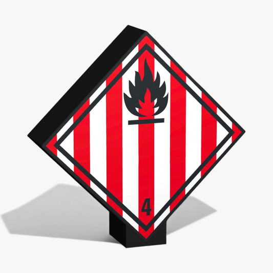 Entzündbare feste Stoffe Kennzeichnung von Gefahrenstoffen Klasse 4.1 ADR-Warntafel Lampe