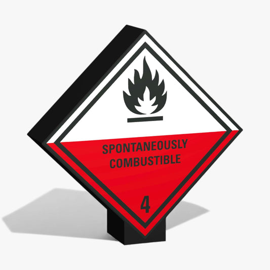 Spontaneously Combustible Kennzeichnung von Gefahrenstoffen Klasse 4.2 ADR-Warntafel Lampe