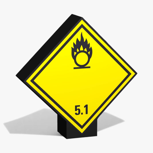Entzünden (oxidierend) wirkende Stoffe Kennzeichnung von Gefahrenstoffen Klasse 5.1 ADR-Warntafel Lampe