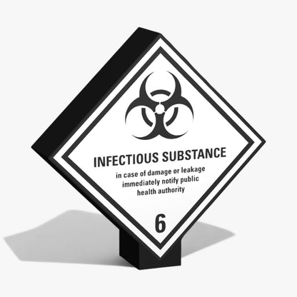 Infectious Substance Kennzeichnung von Gefahrenstoffen Klasse 6.2 ADR-Warntafel Lampe